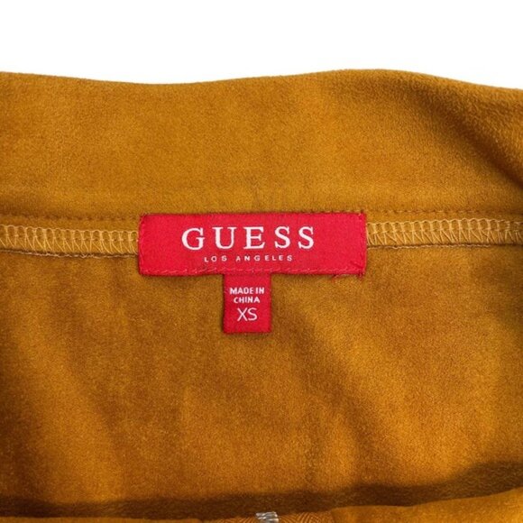 GUESS Faux Suede Front Zip Skirt Sz XS - Picture 5 of 6